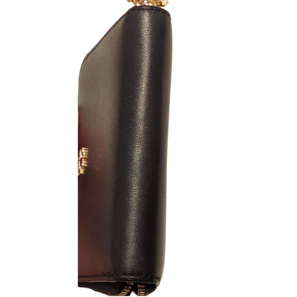 Tory Burch Black Leather Saffiano Emerson Small Keychain Zip Around Wallet - Picture 5 of 7